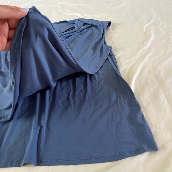 Lane Bryant Blue Cowlneck Wrap Top Wmns Sz 26/28/4X Work Office Career Stretch - Picture 3 of 6